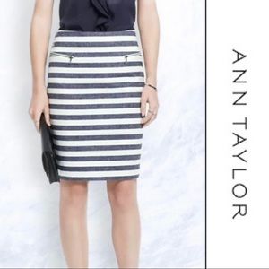 Anne Taylor Linen Striped Pencil Skirt - Size 8